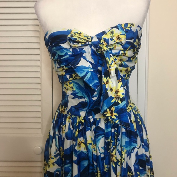 EUC Unique Vintage Strapless Dress - L - Picture 2 of 4